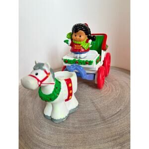 Fisher-Price CHRISTMAS TREE LIGHTING CARRIAGE Wagon Sleigh Cart 2004